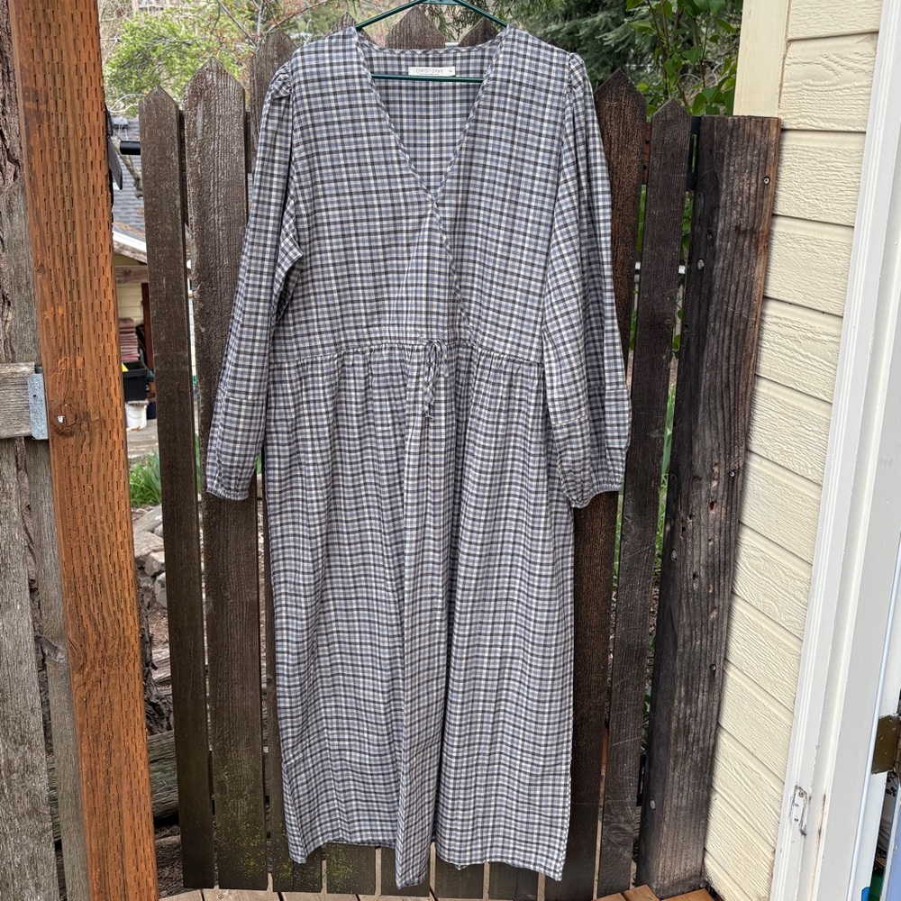 Christy Dawn The Saunders 100% Organic Cotton Slate Gingham Dress NWOT Sz XL - Picture 12 of 17